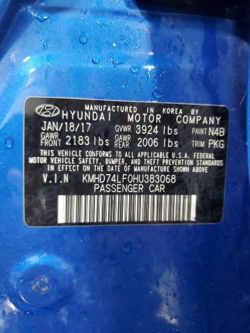 Photo 11 VIN: KMHD74LF0HU383068 - HYUNDAI ELANTRA SE 