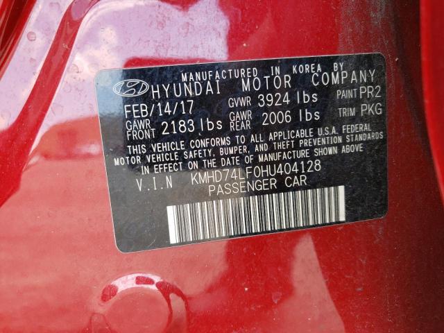 Photo 11 VIN: KMHD74LF0HU404128 - HYUNDAI ELANTRA SE 