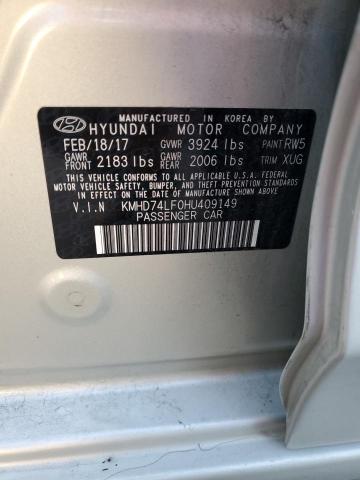 Photo 12 VIN: KMHD74LF0HU409149 - HYUNDAI ELANTRA 