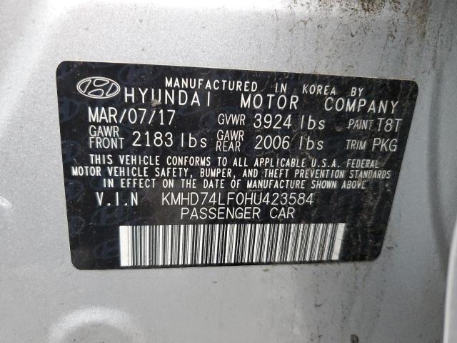 Photo 11 VIN: KMHD74LF0HU423584 - HYUNDAI ELANTRA SE 