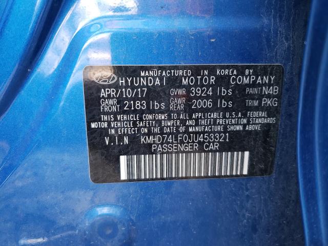 Photo 9 VIN: KMHD74LF0JU453321 - HYUNDAI ELANTRA SE 