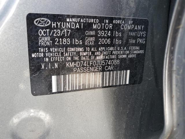 Photo 11 VIN: KMHD74LF0JU574088 - HYUNDAI ELANTRA 