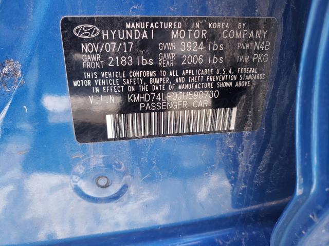 Photo 9 VIN: KMHD74LF0JU590730 - HYUNDAI ELANTRA SE 