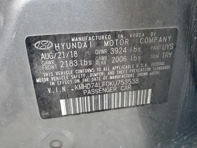 Photo 11 VIN: KMHD74LF0KU753538 - HYUNDAI ELANTRA 