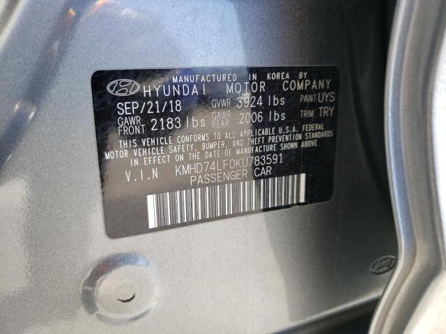 Photo 11 VIN: KMHD74LF0KU783591 - HYUNDAI ELANTRA SE 