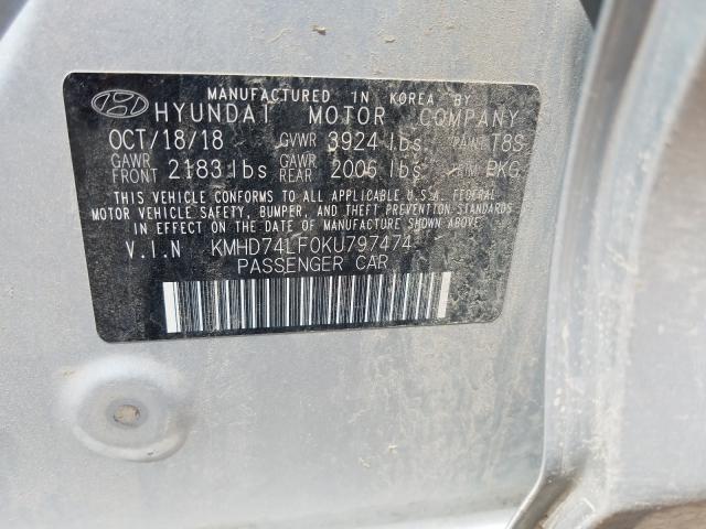 Photo 9 VIN: KMHD74LF0KU797474 - HYUNDAI ELANTRA SE 