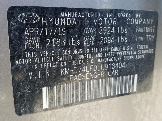 Photo 9 VIN: KMHD74LF0LU913404 - HYUNDAI ELANTRA SE 