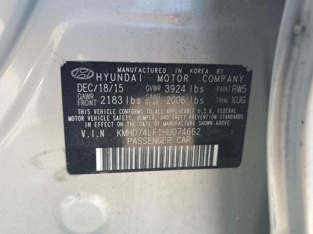 Photo 12 VIN: KMHD74LF1HU074662 - HYUNDAI ELANTRA SE 