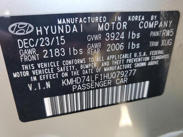 Photo 11 VIN: KMHD74LF1HU079277 - HYUNDAI ELANTRA SE 