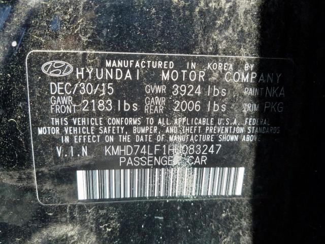 Photo 9 VIN: KMHD74LF1HU083247 - HYUNDAI ELANTRA SE 