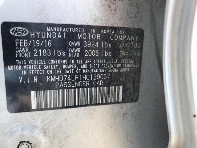 Photo 12 VIN: KMHD74LF1HU120037 - HYUNDAI ELANTRA SE 