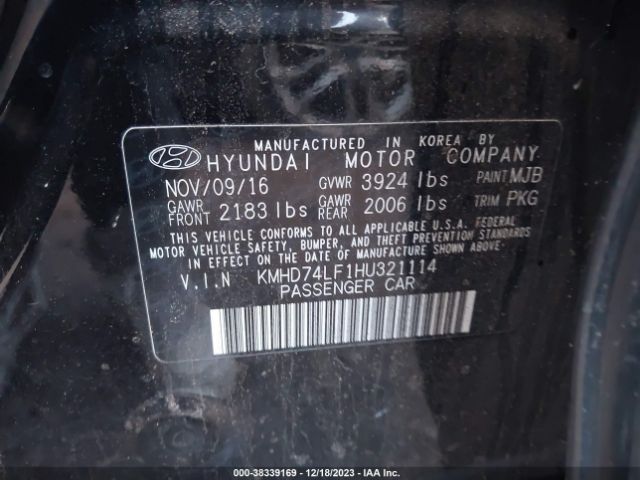 Photo 8 VIN: KMHD74LF1HU321114 - HYUNDAI ELANTRA 