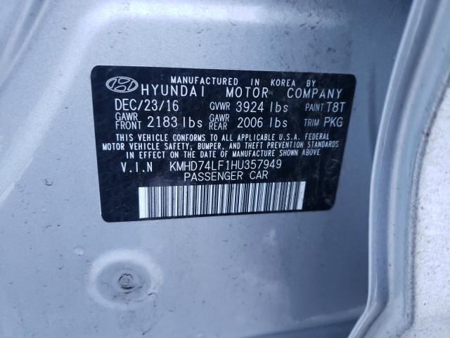 Photo 9 VIN: KMHD74LF1HU357949 - HYUNDAI ELANTRA SE 