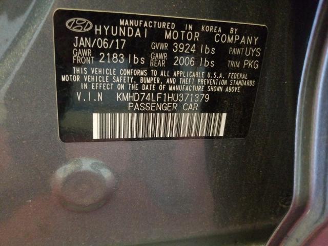 Photo 9 VIN: KMHD74LF1HU371379 - HYUNDAI ELANTRA 