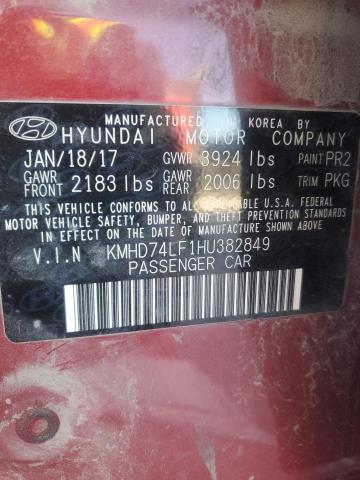 Photo 11 VIN: KMHD74LF1HU382849 - HYUNDAI ELANTRA 