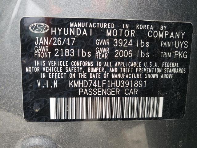 Photo 9 VIN: KMHD74LF1HU391891 - HYUNDAI ELANTRA SE 