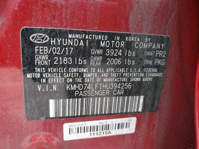 Photo 12 VIN: KMHD74LF1HU394256 - HYUNDAI ELANTRA SE 