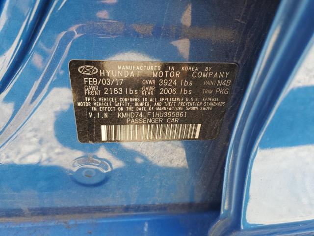 Photo 11 VIN: KMHD74LF1HU395861 - HYUNDAI ELANTRA 