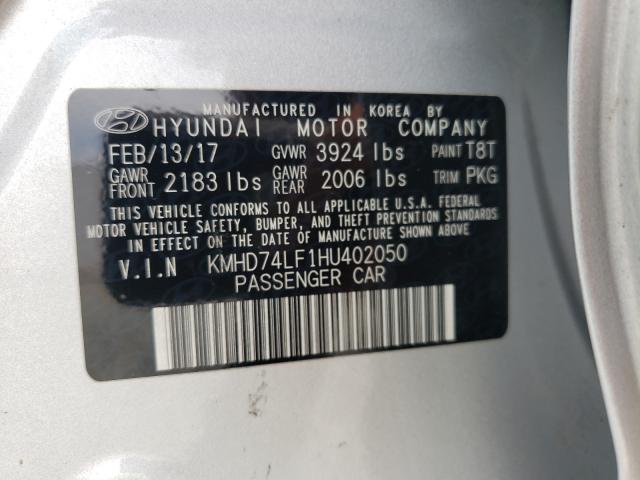 Photo 9 VIN: KMHD74LF1HU402050 - HYUNDAI ELANTRA SE 