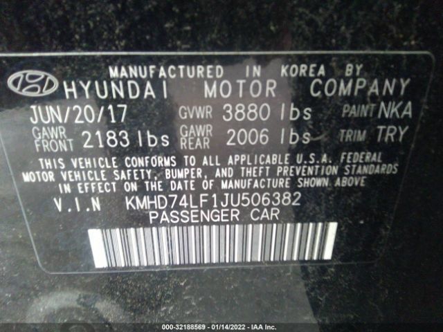 Photo 8 VIN: KMHD74LF1JU506382 - HYUNDAI ELANTRA 