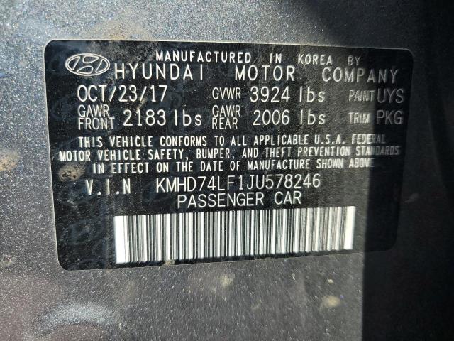 Photo 11 VIN: KMHD74LF1JU578246 - HYUNDAI ELANTRA 