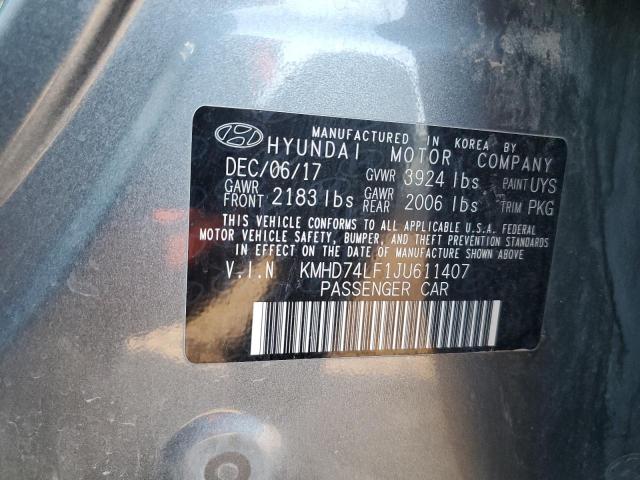 Photo 11 VIN: KMHD74LF1JU611407 - HYUNDAI ELANTRA 