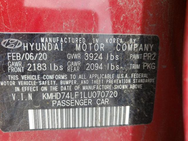 Photo 9 VIN: KMHD74LF1LU070720 - HYUNDAI ELANTRA SE 