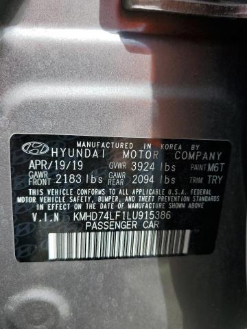 Photo 12 VIN: KMHD74LF1LU915386 - HYUNDAI ELANTRA SE 