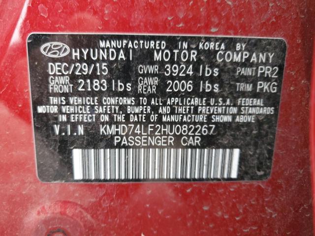 Photo 12 VIN: KMHD74LF2HU082267 - HYUNDAI ELANTRA SE 