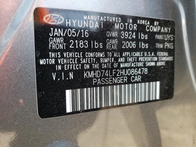 Photo 9 VIN: KMHD74LF2HU086478 - HYUNDAI ELANTRA SE 