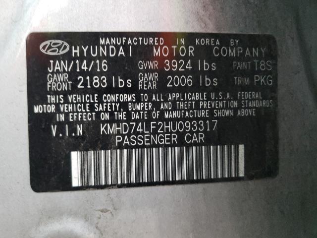 Photo 9 VIN: KMHD74LF2HU093317 - HYUNDAI ELANTRA 