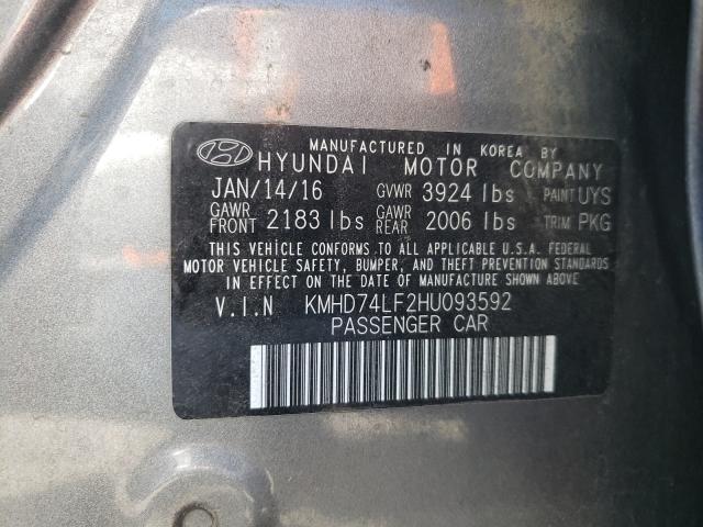 Photo 9 VIN: KMHD74LF2HU093592 - HYUNDAI ELANTRA SE 