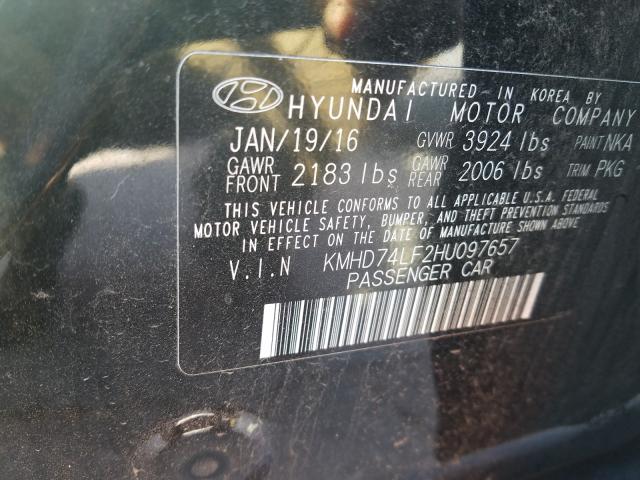 Photo 9 VIN: KMHD74LF2HU097657 - HYUNDAI ELANTRA SE 