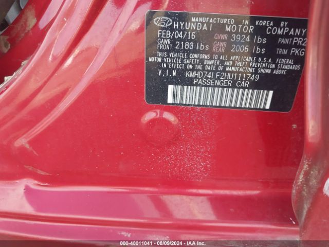 Photo 8 VIN: KMHD74LF2HU111749 - HYUNDAI ELANTRA 