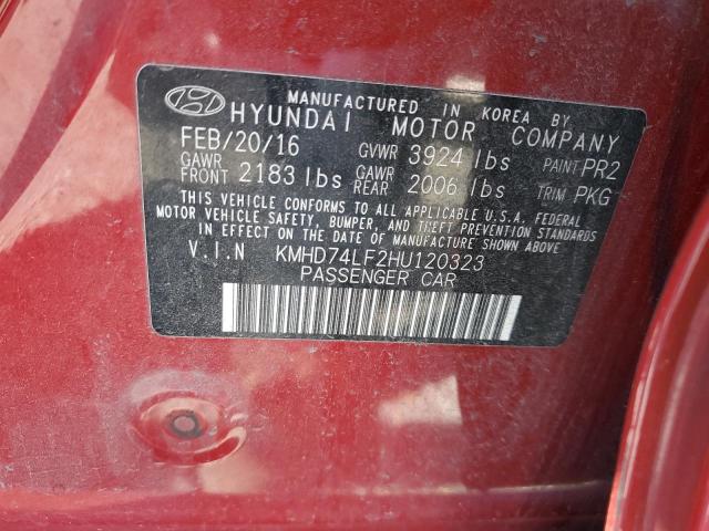 Photo 11 VIN: KMHD74LF2HU120323 - HYUNDAI ELANTRA SE 