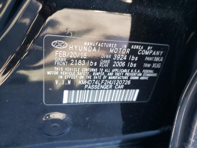 Photo 9 VIN: KMHD74LF2HU120726 - HYUNDAI ELANTRA SE 