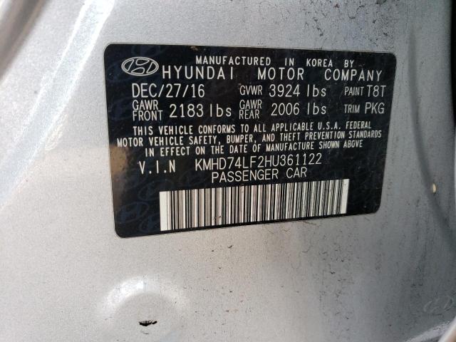 Photo 12 VIN: KMHD74LF2HU361122 - HYUNDAI ELANTRA SE 