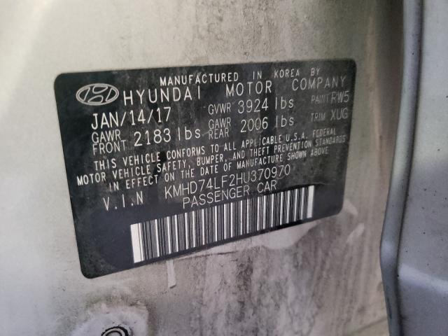 Photo 9 VIN: KMHD74LF2HU370970 - HYUNDAI ELANTRA 