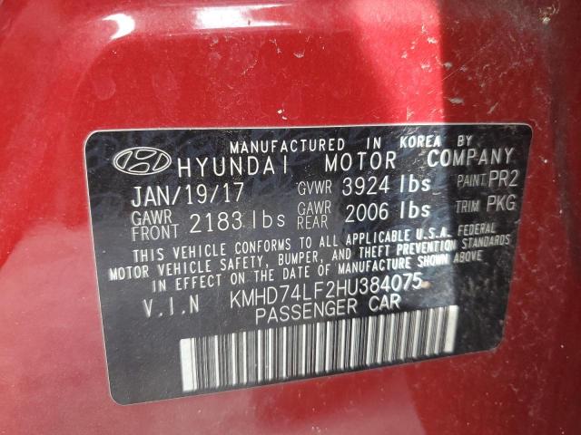 Photo 11 VIN: KMHD74LF2HU384075 - HYUNDAI ELANTRA 