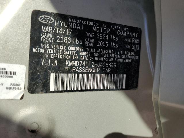 Photo 12 VIN: KMHD74LF2HU428849 - HYUNDAI ELANTRA SE 