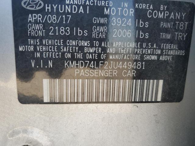 Photo 11 VIN: KMHD74LF2JU449481 - HYUNDAI ELANTRA 