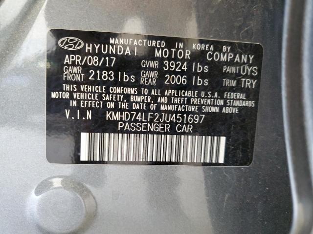 Photo 11 VIN: KMHD74LF2JU451697 - HYUNDAI ELANTRA 