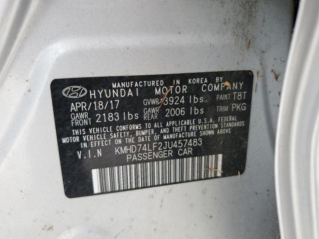 Photo 9 VIN: KMHD74LF2JU457483 - HYUNDAI ELANTRA SE 