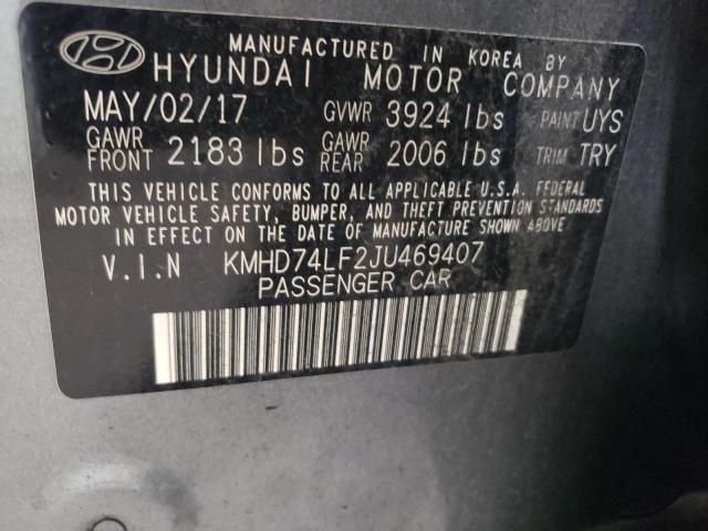 Photo 9 VIN: KMHD74LF2JU469407 - HYUNDAI ELANTRA SE 