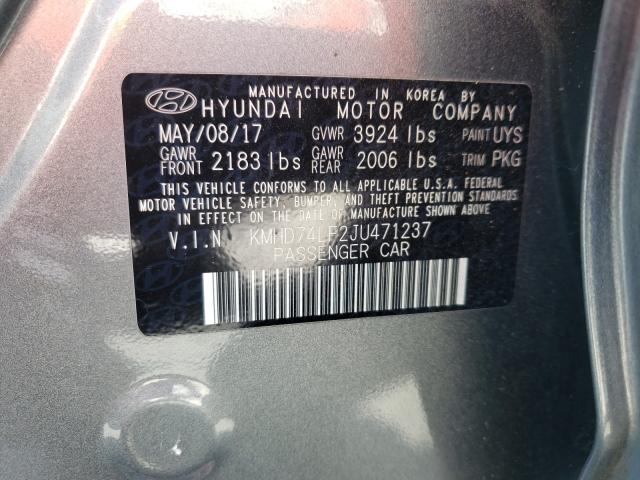 Photo 9 VIN: KMHD74LF2JU471237 - HYUNDAI ELANTRA SE 