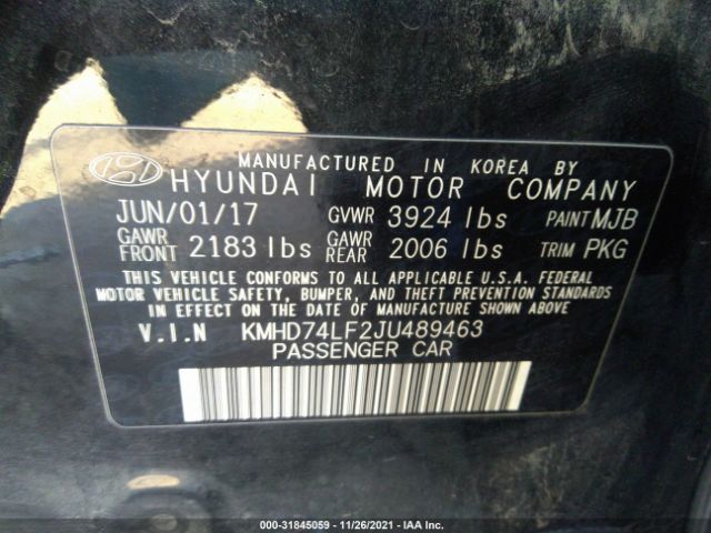 Photo 8 VIN: KMHD74LF2JU489463 - HYUNDAI ELANTRA 