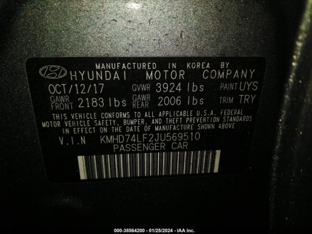 Photo 8 VIN: KMHD74LF2JU569510 - HYUNDAI ELANTRA 