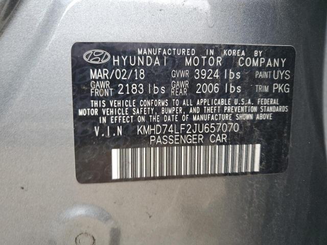 Photo 11 VIN: KMHD74LF2JU657070 - HYUNDAI ELANTRA 