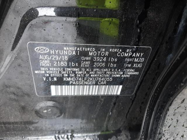 Photo 11 VIN: KMHD74LF2KU764055 - HYUNDAI ELANTRA SE 