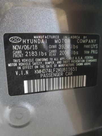 Photo 11 VIN: KMHD74LF2KU811651 - HYUNDAI ELANTRA SE 